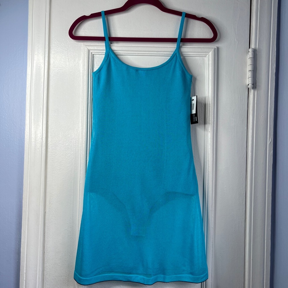NWT Jacquemus La Robe Maille Roupao Sheer Mini Dress Knit Turquoise Blue Size 34 - Picture 3 of 16
